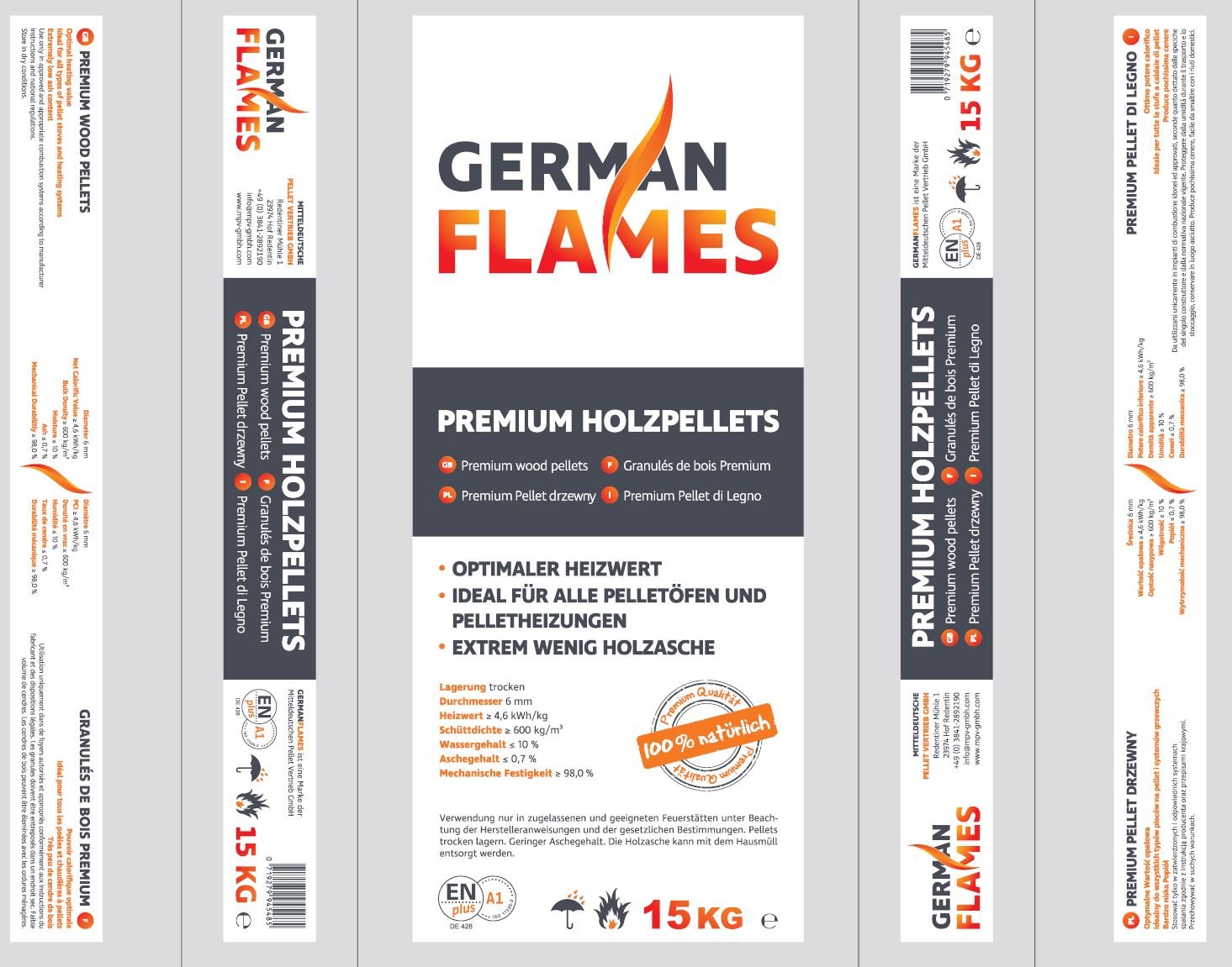 German Flames Premium Holzpellets