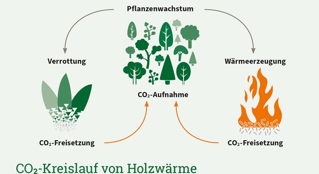 CO2-Kreislauf von Holzwärme