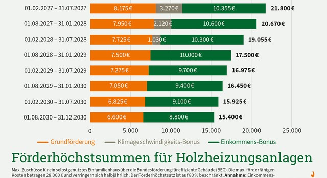 Balkengrafik zu Foerderhoechstsummen für Holzheizungsanlagen