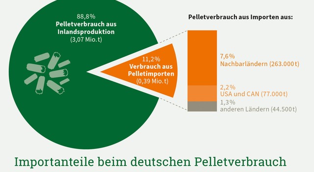 Importanteile beim deutschen Pelletverbrauch