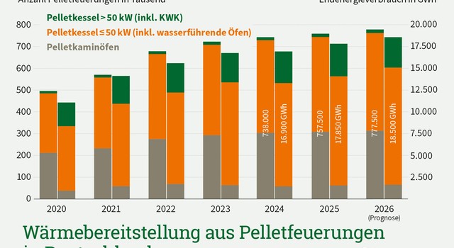 Wärmebereitstellung aus Pelletfeuerungen in Deutschland 2020-2026