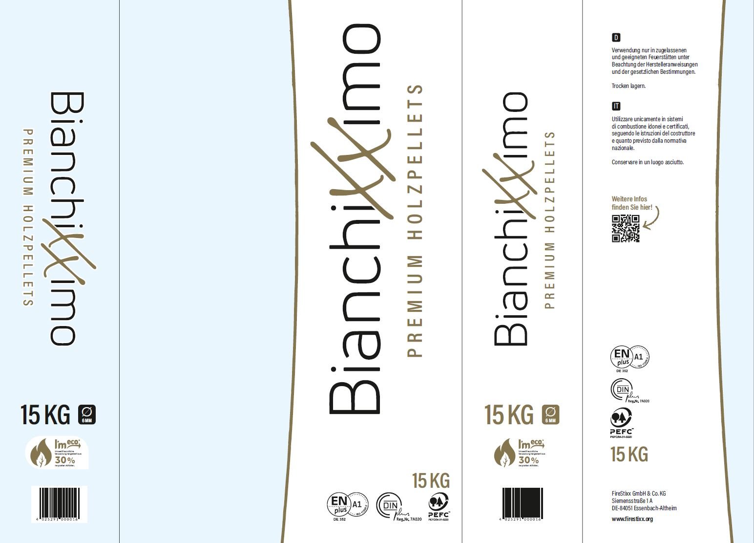 Bianchixximo Premium Holzpellets 15kg