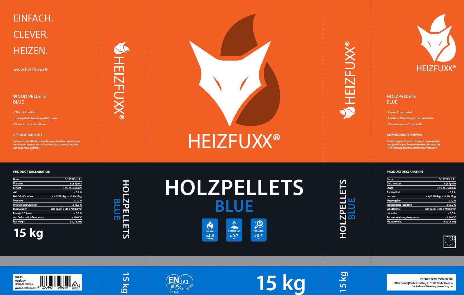 Heizfuxx Holzpellets Blue