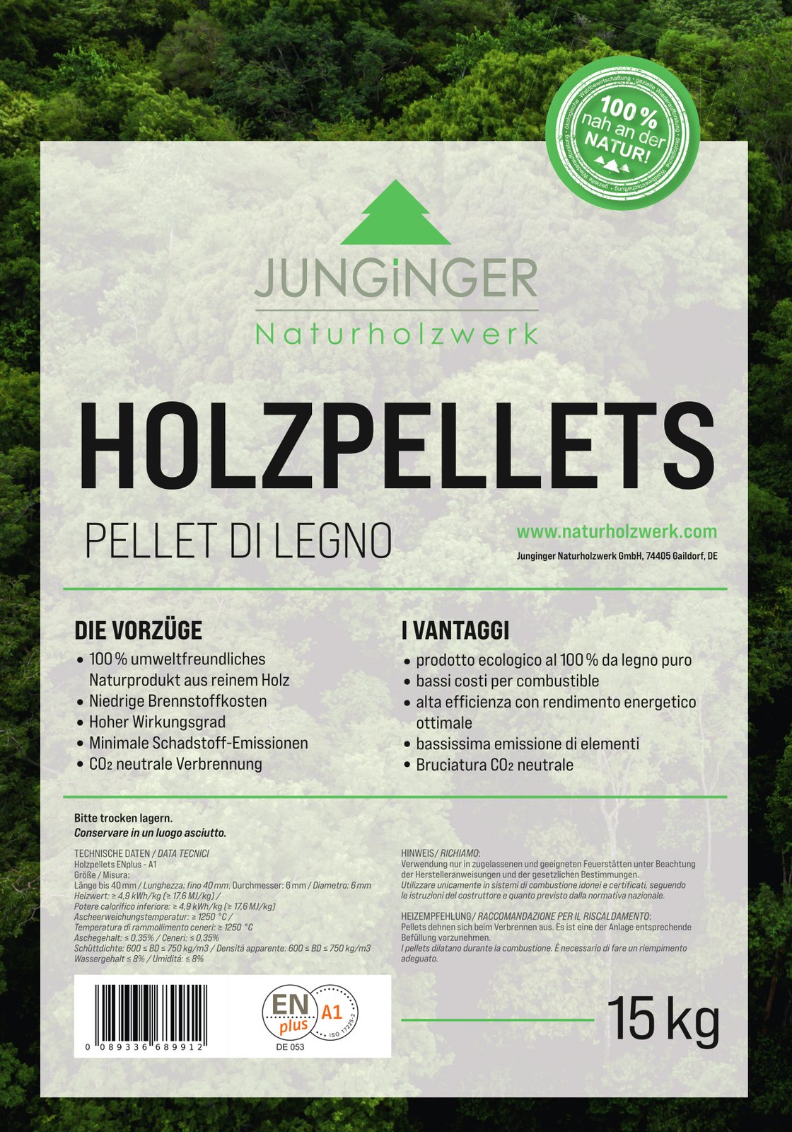 Junginger Naturholzwerk Holzpellets