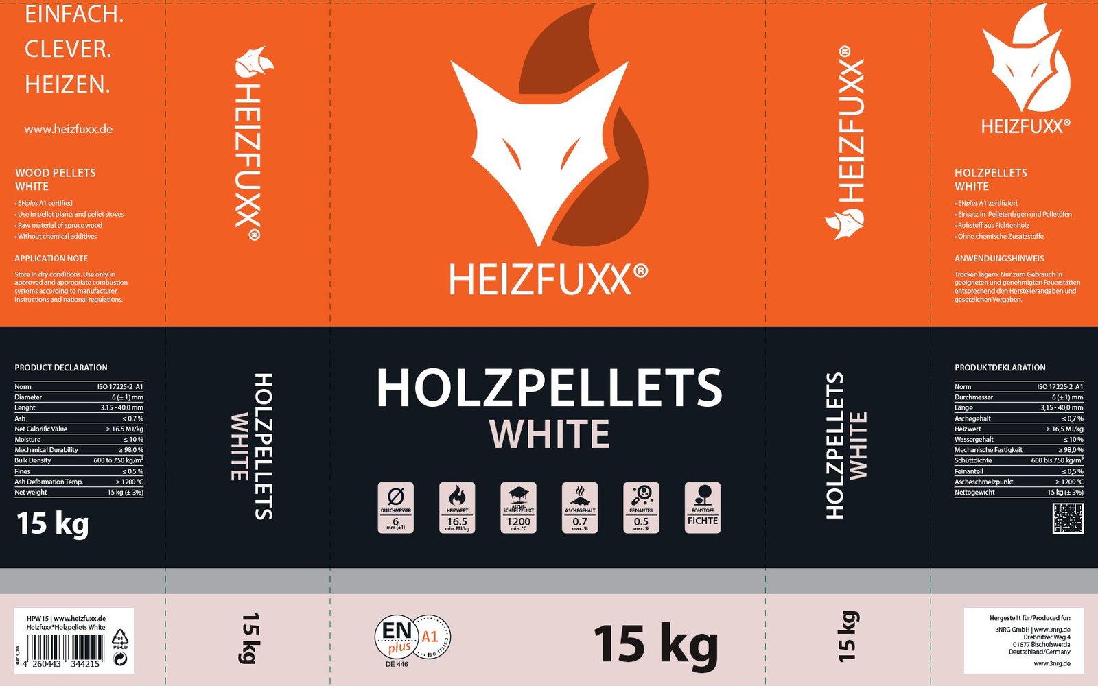 Heizfuxx Holzpellets White