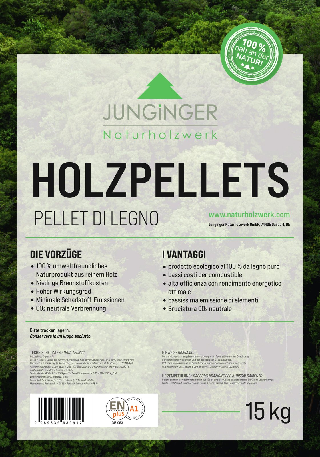 Junginger Naturholzwerk Holzpellets