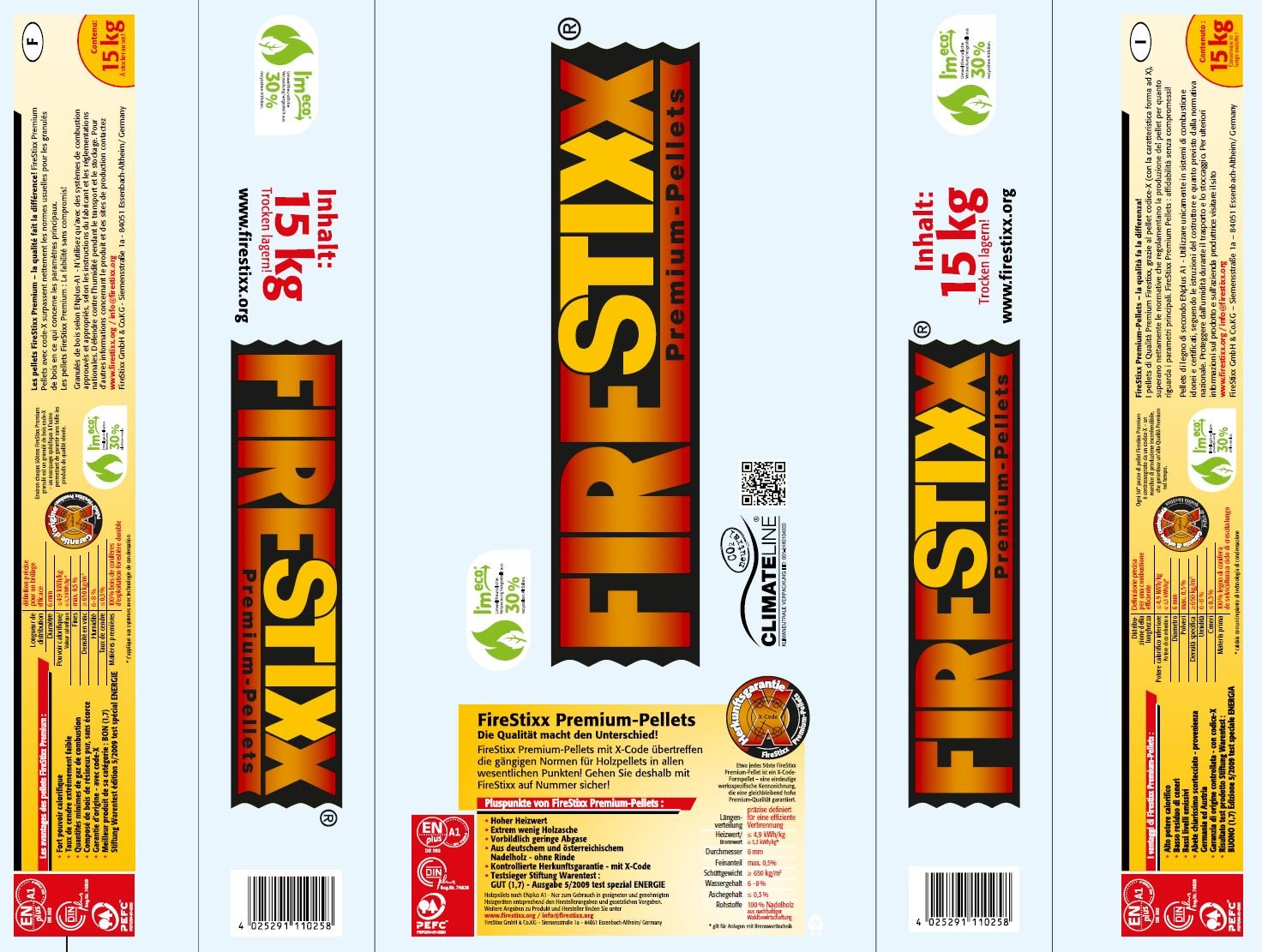 FireStixx Premium-Pellets (15 kg)