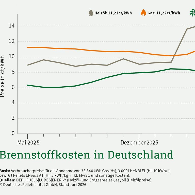 Pelletpreis auf üblichem Sommertief