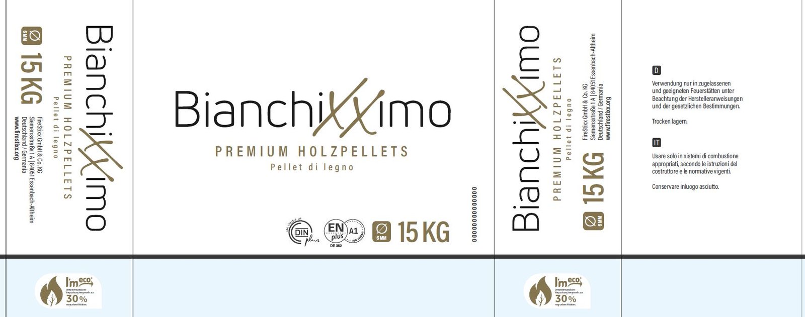 Bianchixximo Premium Holzpellets 15kg