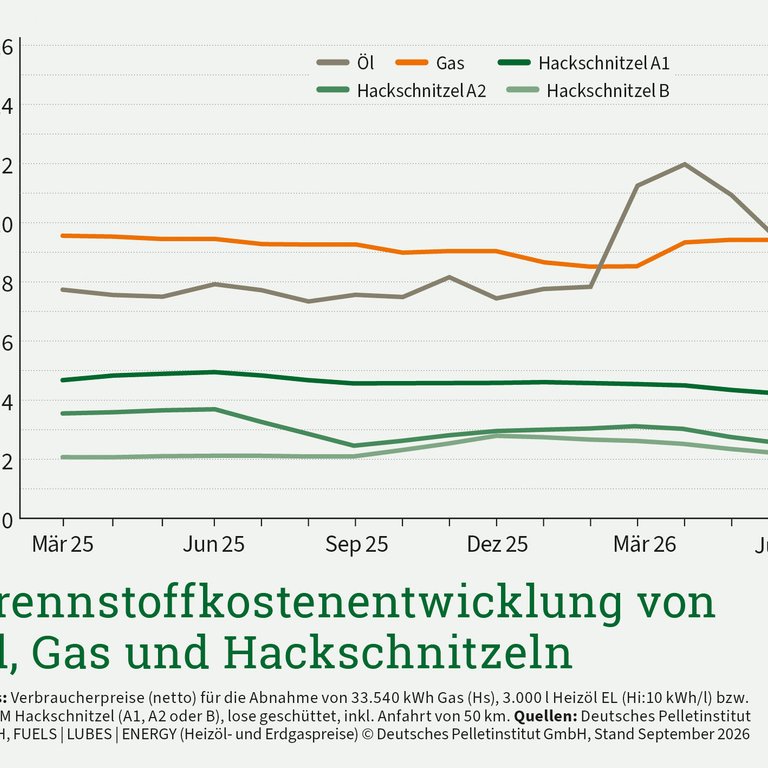 Hackschnitzelpreise im 3. Quartal deutlich gestiegen