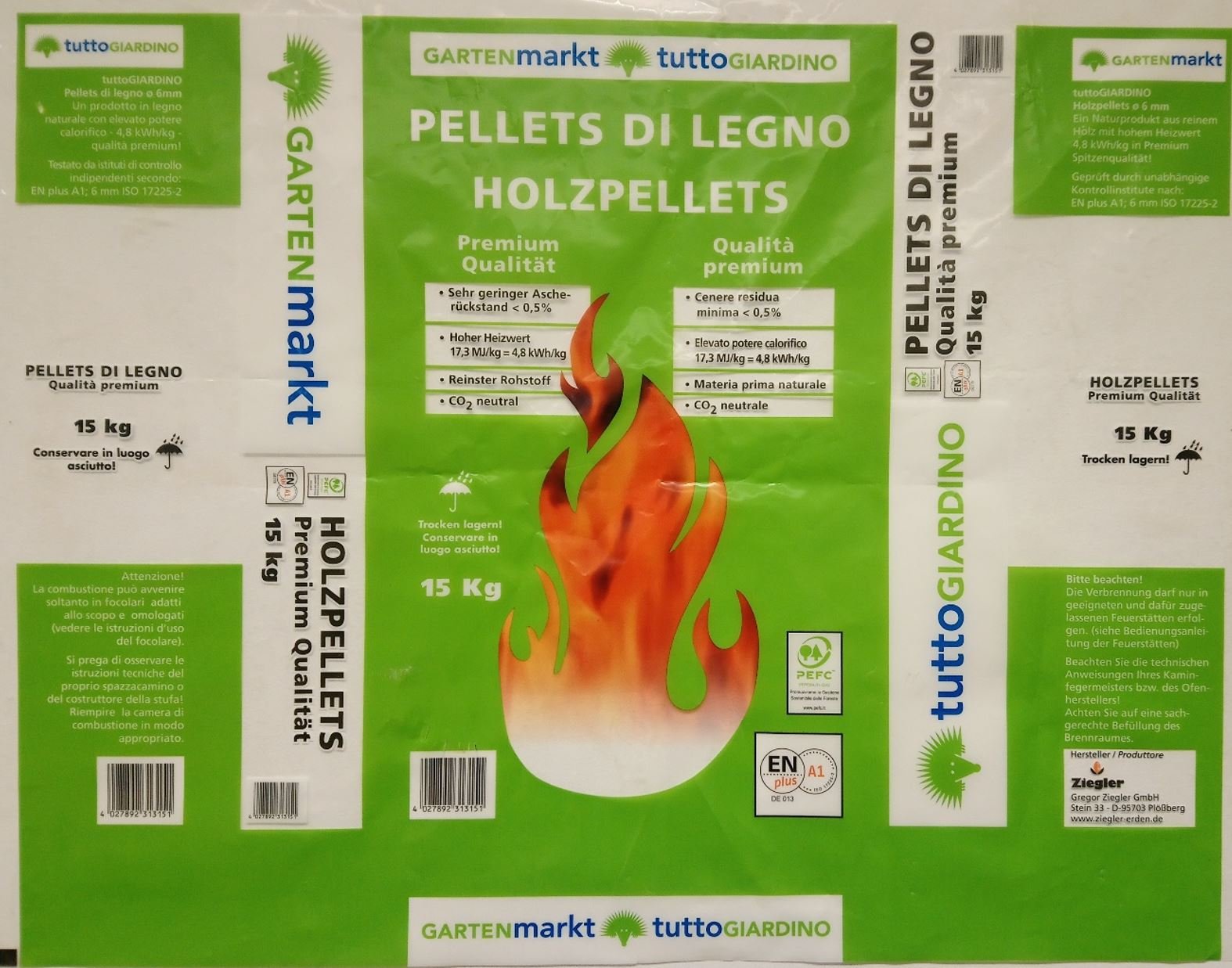 Gartenmarkt Holzpellets