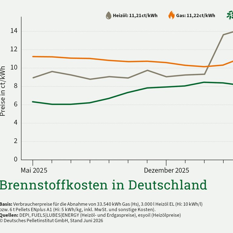 Pelletpreis auf üblichem Sommertief