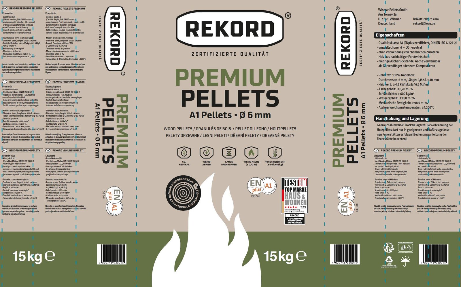 Rekord Premium Pellets ohne PEFC