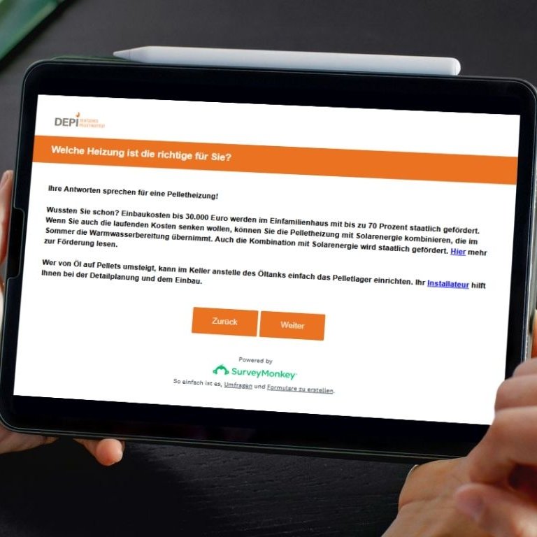 DEPI-Entscheidungshilfe Ansicht Tablet