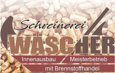 Schreinerei Pascal Wäscher mit Brennstoffhandel Logo